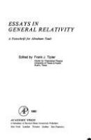 Essays in general relativity : a festschrift for Abraham Taub /