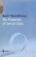 The Properties of optical glass /