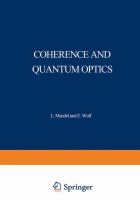Coherence and quantum optics : proceedings /