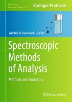 Spectroscopic methods of analysis : methods and protocols /