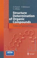 Structure determination of organic compounds : tables of spectral data.