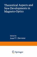Theoretical aspects and new developments in magneto-optics : [proceedings] /