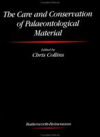 The care and conservation of palaeontological material /