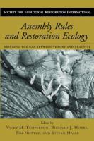 Assembly rules and restoration ecology : bridging the gap between theory and practice /