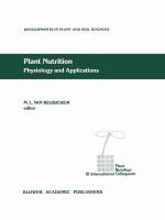 Plant nutrition : physiology and applications : proceedings of the Eleventh International Plant Nutrition Colloquium, 30 July-4 August 1989, Wageningen, the Netherlands /