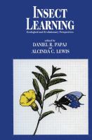 Insect learning : ecological and evolutionary perspectives /