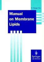 Manual on membrane lipids : with 46 figures /