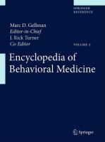 Encyclopedia of behavioral medicine