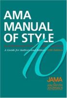 AMA manual of style : a guide for authors and editors.