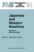 Japanese and Western bioethics : studies in moral diversity /