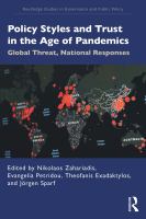 Policy styles and trust in the age of pandemics : global threat, national responses /