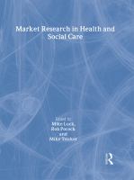 Market research in health and social care /