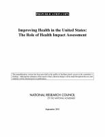 Improving health in the United States : the role of health impact assessment /