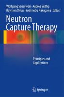 Neutron capture therapy : principles and applications /