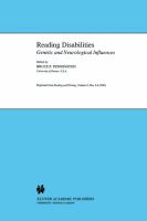 Reading disabilities : genetic and neurological influences /