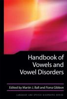 Handbook of vowels and vowel disorders /