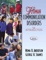 Human communication disorders : an introduction /