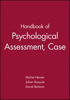 Handbook of psychological assessment, case conceptualization, and treatment /