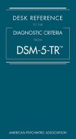 Desk reference to the diagnostic criteria from DSM-5-TR /