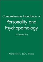 Comprehensive handbook of personality and psychopathology /