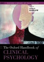 The Oxford handbook of clinical psychology /