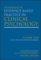 Handbook of evidence-based practice in clinical psychology /