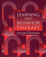 Learning and behavior therapy /