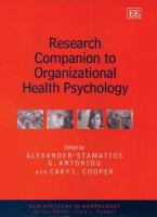 Research companion to organizational health psychology /