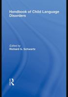 Handbook of child language disorders