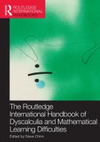 The Routledge international handbook of dyscalculia and mathematical learning difficulties /