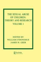 The Sexual abuse of children : theory and research /