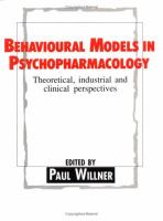 Behavioural models in psychopharmacology : theoretical, industrial, and clinical perspectives /