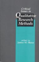 Critical issues in qualitative research methods /