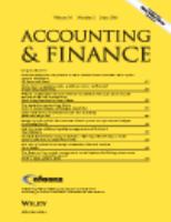 Accounting and finance : journal of the Accounting Association of Australia and New Zealand.