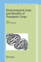 Environmental costs and benefits of transgenic crops /
