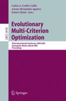 Evolutionary multi-criterion optimization third international conference, EMO 2005, Guanajuato, Mexico, March 9-11, 2005 : proceedings /