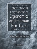 International encyclopedia of ergonomics and human factors /