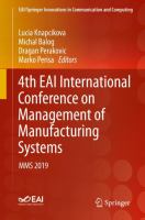 4th EAI International Conference on Management of Manufacturing Systems MMS 2019 /
