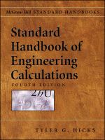 Standard handbook of engineering calculations /