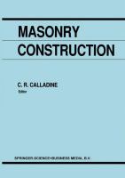 Masonry construction : structural mechanics and other aspects /