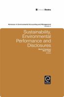 Sustainability, environmental performance and disclosures