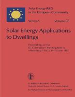 Solar energy applications to dwellings : proceedings of the EC Contractors' meeting held in Meersburg (F.R.G.), 14-16 June 1982 /
