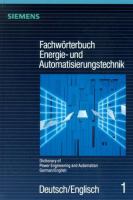 Fachwörterbuch Energie- und Automatisierungstechnik = Dictionary of power engineering and automation /