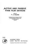 Active and passive thin film devices : edited by T.J. Coutts.