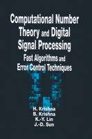 Computational number theory and digital signal processing : fast algorithms and error control techniques /