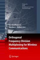 Orthogonal frequency division multiplexing for wireless communications /