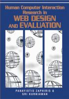 Human computer interaction research in Web design and evaluation /