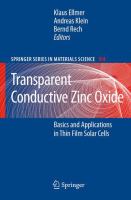 Transparent conductive zinc oxide basics and applications in thin film solar cells /