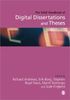 The Sage handbook of digital dissertations and theses /