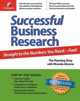 Successful business research : straight to the numbers you need-- fast! /